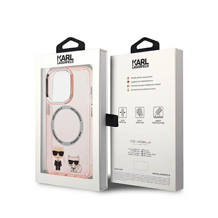 Karl Lagerfeld Karl & Choupette Aluminium MagSafe - iPhone 14 Pro Case (rose)