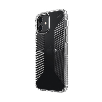 Speck Presidio Perfect-Clear with Grips - Coque pour iPhone 12 / iPhone 12 Pro avec revêtement MICROBAN (transparent)
