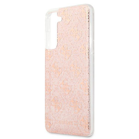 Guess 4G Glitter - Etui Samsung Galaxy S21 FE (różowy)