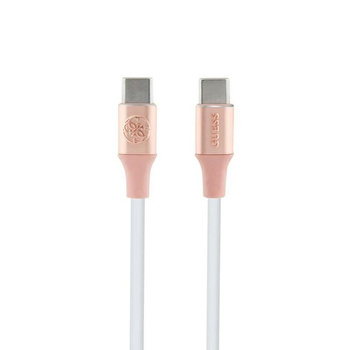 Guess Ebossed Logo - USB-C auf USB-C Schnellladekabel 1.5m (rosa)