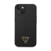 Silikonové pouzdro Guess s trojúhelníkovým logem - iPhone 14 Plus (černé)
