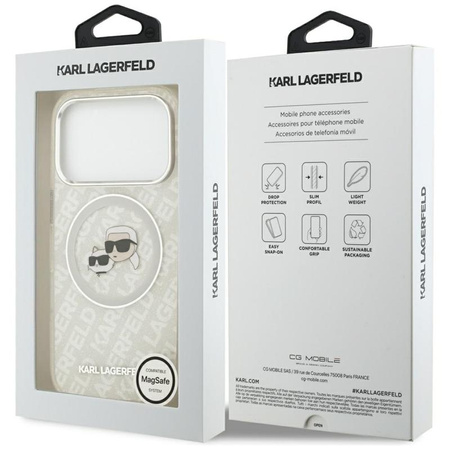 ETUI DO IPHONE 17 PRO do MAGSAFE KARL LAGERFELD GLITTER ORYGINALNE MODNE