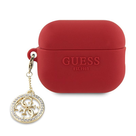 Guess 3D Rubber 4G Diamond Charm - pouzdro pro AirPods Pro 2 (červené)