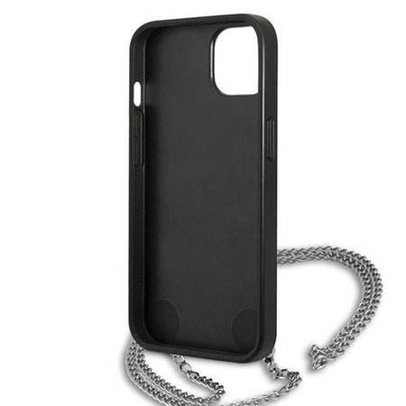 Karl Lagerfeld étui en cuir texturé et chaîne - iPhone 13 (noir)