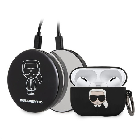 Karl Lagerfeld Bundle Ikonik - Apple Airpods Pro tok szett + Power Bank tükörrel