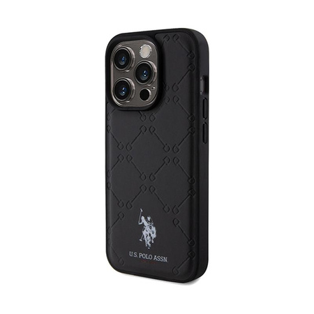 US Polo Assn Yoke Pattern - Coque pour iPhone 15 Pro (noir)