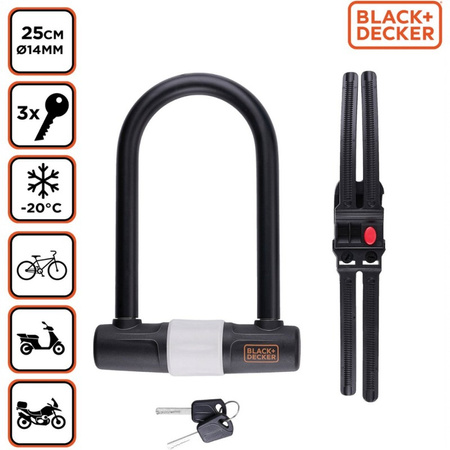 Black&Decker - Bicycle Lock / U-Lock 14x25 cm
