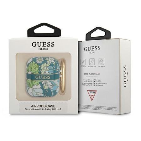 Guess Flower - Pouzdro pro Airpods 1/2 gen (Green)