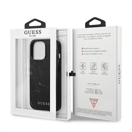 Guess Marble - Coque iPhone 13 Pro Max (noir)