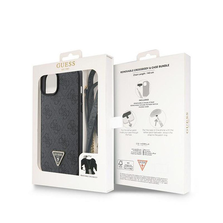 Guess Crossbody 4G Metal Logo - pouzdro pro iPhone 15 Plus (černé)