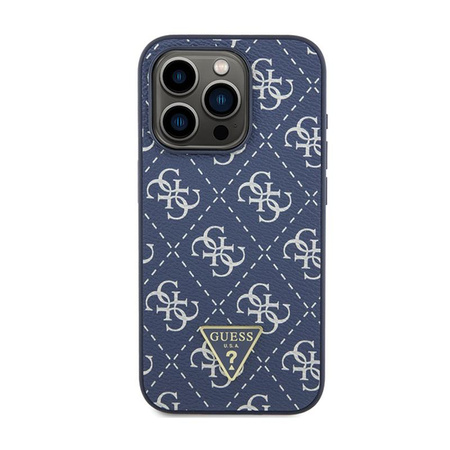 Guess 4G Triangle Metal Logo - pouzdro pro iPhone 15 Pro (modré)