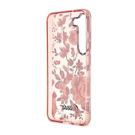 Guess Flower Collection - pouzdro pro Samsung Galaxy S23 (růžové)
