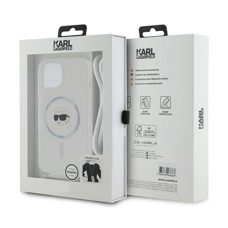 Karl Lagerfeld Crossbody IML Karl Head MagSafe - iPhone 15 / 14 / 13 Tasche (Transparent)