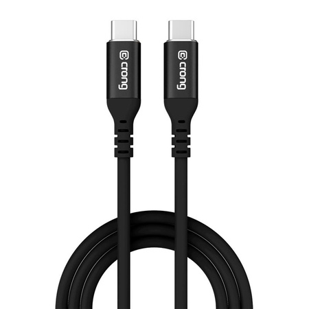 Crong Soft Link - 100W PD 5A USB-C és USB-C 200cm-es kábel (fekete)