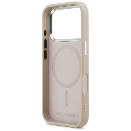 ETUI DO IPHONE 17 PRO do MAGSAFE KARL LAGERFELD ORYGINALNE RÓŻOWE SKÓRZANE