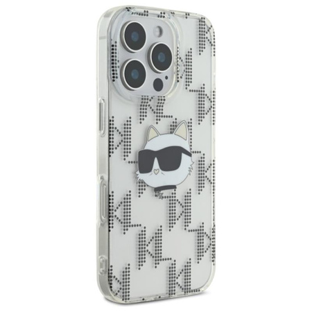 Karl Lagerfeld IML Choupette Head Galvanizované pouzdro - iPhone 16 Pro Max (průhledné)