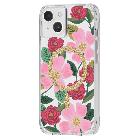 Rifle Paper Clear MagSafe - Gold Decorated iPhone 14 Case (Rose Garden)