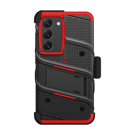 ZIZO BOLT Series - Samsung Galaxy S23 étui blindé avec verre 9H pour l'écran + étui avec support (noir / rouge)