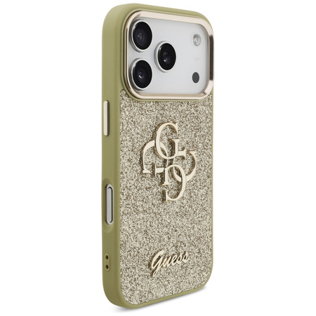 Guess Fixed Glitter Big 4G Metal Frame - Hülle iPhone 17 Pro (gold)