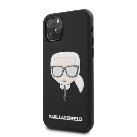 Karl Lagerfeld Iconic Embossed Glitter Case - Coque pour iPhone 11 Pro (Noir)