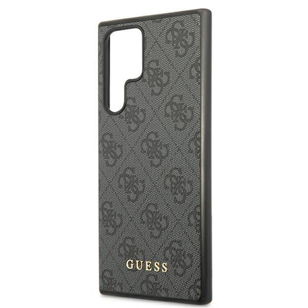 Guess 4G Metal Gold Logo - Etui Samsung Galaxy S22 Ultra (szary)