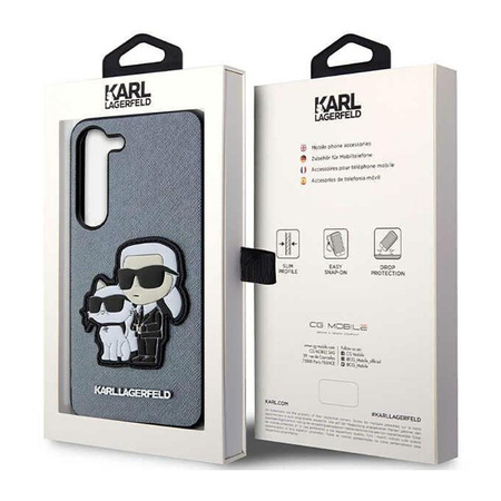 Karl Lagerfeld NFT Saffiano Karl & Choupette - Samsung Galaxy S23 Tasche (grau)