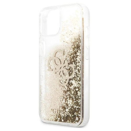 Guess Liquid Glitter 4G Big Logo - iPhone 13 mini Tasche (gold)