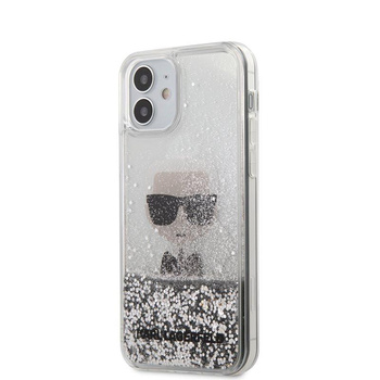 Karl Lagerfeld Liquid Glitter Ikonik - iPhone 12 Mini Tasche (silber)