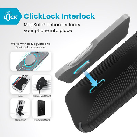 Speck Presidio2 Grip ClickLock & MagSafe - Etui iPhone 16 Pro Max (Black / Slate Grey / White)