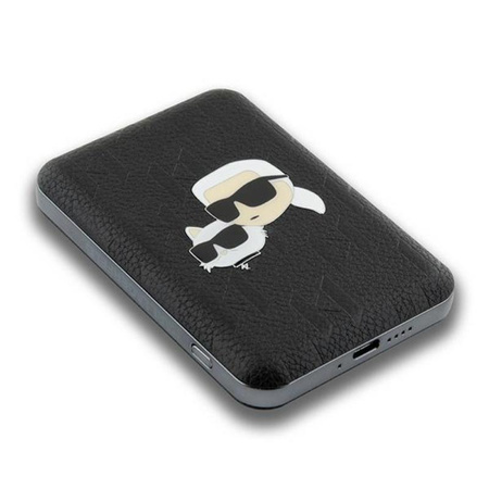 Karl Lagerfeld Karl & Choupette Head Pin MagSafe - Banque d'énergie à induction 5000 mAh 15W (noir)
