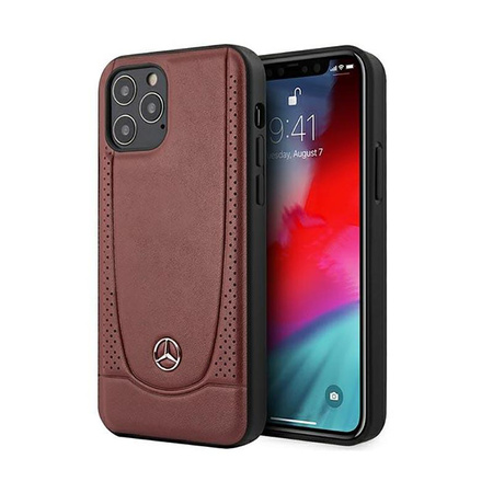 Mercedes Leather Urban Line - Coque iPhone 12 / iPhone 12 Pro (rouge)