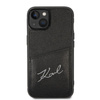 Karl Lagerfeld Signature Logo Cardslot - iPhone 14 tok (fekete)