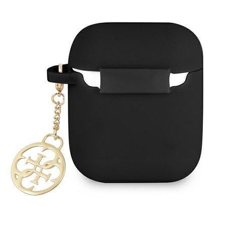 Étui en silicone Guess 4G Charms - Étui AirPods (noir)