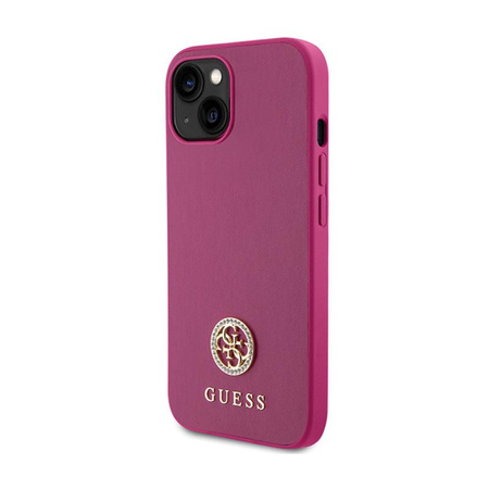 Guess 4G Strass Metall Logo - iPhone 15 Tasche (rosa)