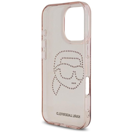 Karl Lagerfeld IML Rhinestones Karl Head - Case for iPhone 16 Pro (pink)