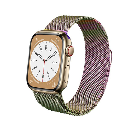 Crong Milano Steel - Řemínek z nerezové oceli pro Apple Watch 38/40/41/42 mm (duhový)