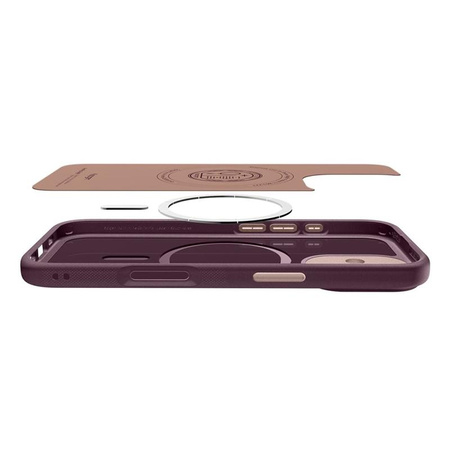 ETUI DO IPHONE 17 do MAGSAFE SPIGEN NANO ORYGINALNE BURGUNDOWE ELEGANCKIE