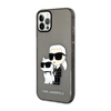 Karl Lagerfeld IML Glitter NFT Karl & Choupette - pouzdro pro iPhone 12 / iPhone 12 Pro (černé)