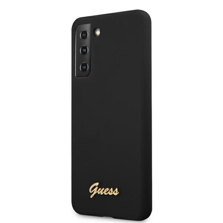 Guess Silicone Script Metal Logo - Etui Samsung Galaxy S21+ (noir)