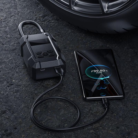 WEKOME Pi801 - Portable electric car pump + Power Bank 2000 mAh (Black)