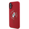 Karl Lagerfeld Silicone Karl & Choupette Ring MagSafe - Coque pour iPhone 16 Plus (rouge)