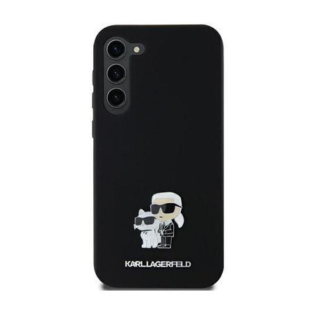 Karl Lagerfeld Silikonový kovový špendlík Karl & Choupette - pouzdro pro Samsung Galaxy A35 5G (černé)