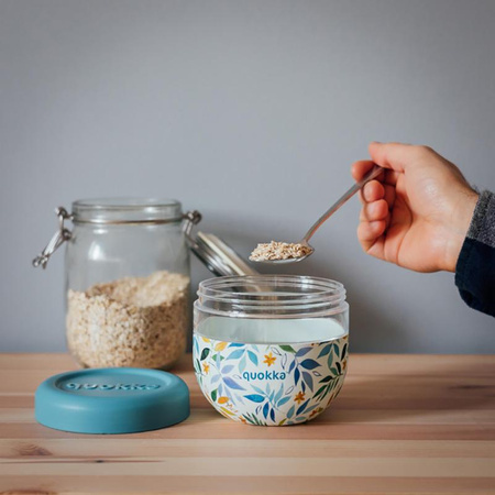 Quokka Bubble Food Jar - Récipient alimentaire en plastique / lunchbox 770 ml (Watercolor Leaves)