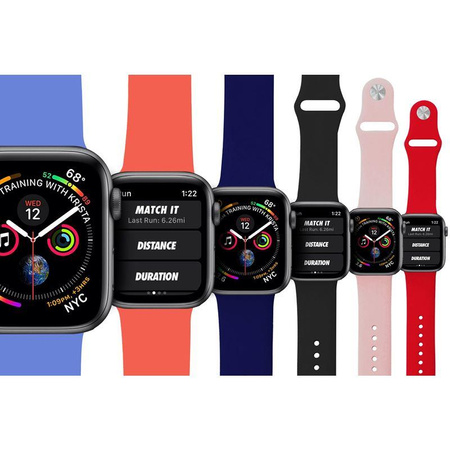 PURO ICON - Elastický sportovní řemínek pro Apple Watch 42/44/45 mm (S/M a M/L) (bílý)