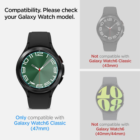 Spigen GLAS.TR EZ FIT 2-Pack - Tempered Glass for Samsung Galaxy Watch 6 Classic 47 mm (2 pcs)
