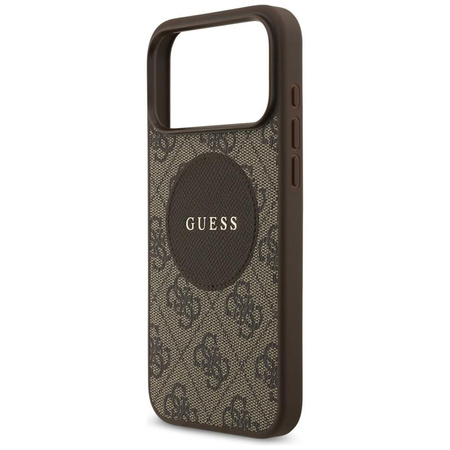 Guess 4G Circle Classic Logo MagSafe – Hülle iPhone 17 Pro Max (Braun)
