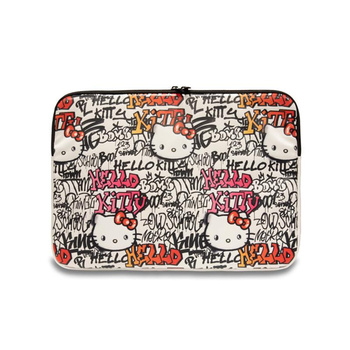 Hello Kitty Zip PU Tags Graffiti Sleeve - Notebooktasche 13" / 14" (beige)