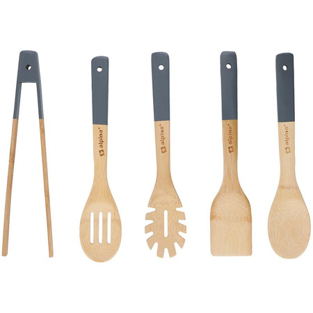 Alpina - Set of bamboo cooking utensils 5 pcs. (graphite)