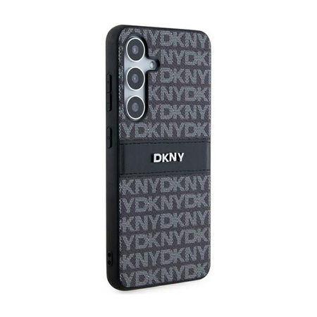 DKNY Leather Mono Stripe & Metal Logo - pouzdro pro Samsung Galaxy S24 (černé)