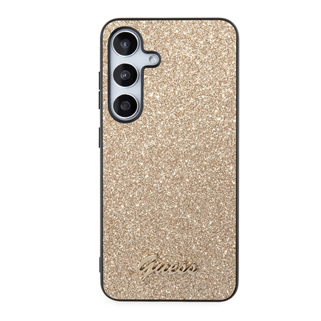 Pouzdro Guess Glitter Flakes Metal Logo - Samsung Galaxy S24 (zlaté)